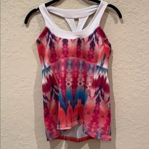 Workout tank with built-in bra